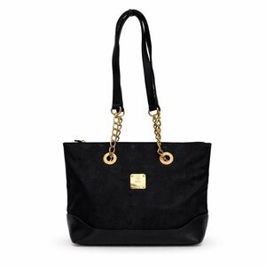 MCM Germany Chain Nylon Leather Black Bag